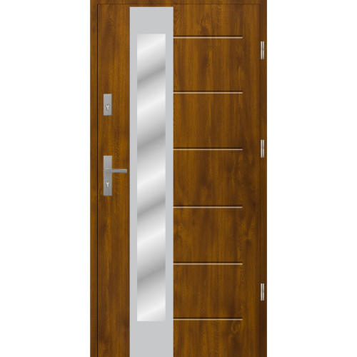 Stahl-Haustür AluDoor 72mm T41 C Golden Oak