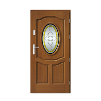 Venkovní vchodové dřevěné dveře Masivní Oval