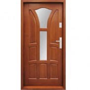 Venkovní dřevěné vchodové dveře s montáží