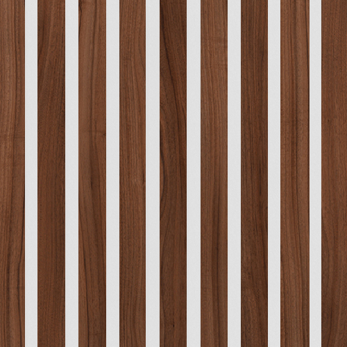 Akustický panel Design line CPL Ořech na bílý HDF 2600 x 400 x 21 mm