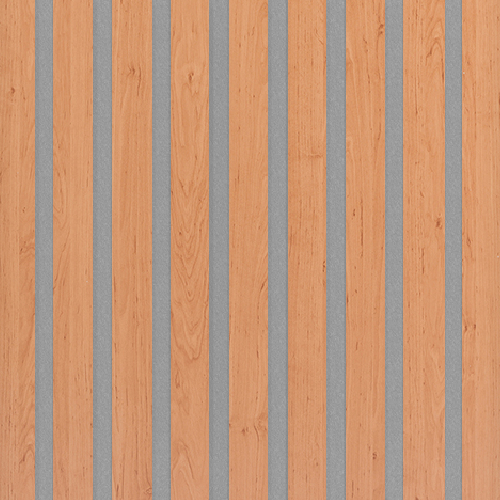 Akustický panel Design line CPL Olše na šedém filcu 2600 x 400 x 21 mm Akustický panel Design line CPL Olše na šedém filcu 2600 x 400 x 21 mm