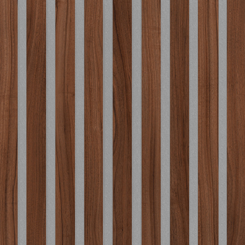 Akustický panel Design line CPL Ořech na šedém filcu 2600 x 400 x 21 mm Akustický panel Design line CPL Ořech na šedém filcu 2600 x 400 x 21 mm