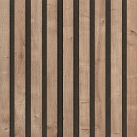 Akustický panel Design line CPL Dub přírodní na černý filc 2600 x 400 x 21 mm