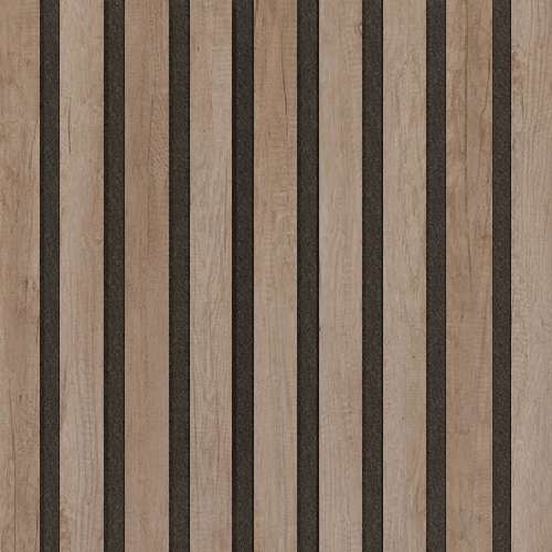 Akustický panel Design line CPL Natural na černý filc 2600 x 400 x 21 mm