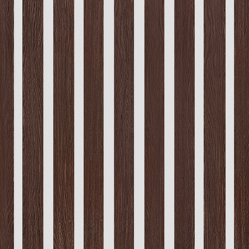 Akustický panel Design line Folie Ořech rustikální na bílé HDF 2600 x 400 x 21 mm