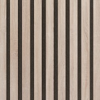 Akustický panel Design line Folie dub sonoma na černém filcu 2600 x 400 x 21 mm