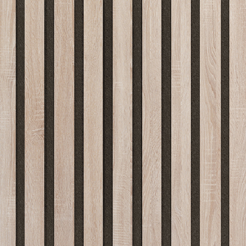 Akustický panel Design line Folie Dub sonoma na bílé HDF 2600 x 400 x 21 mm