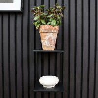 Dvojitá ocelová polička pro svislé i horizontální panely, černá Dvojitá ocelová polička pro svislé i horizontální panely, černá