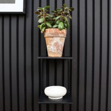 Dvojitá ocelová polička pro svislé i horizontální panely, černá