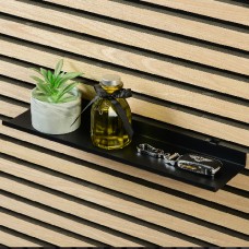 Ocelová polička pro svislé i horizontální panely, černá