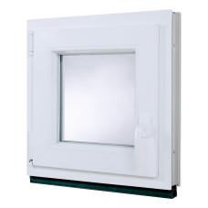 Kunststoff-Einflügelfenster 55x55cm Links Weiß