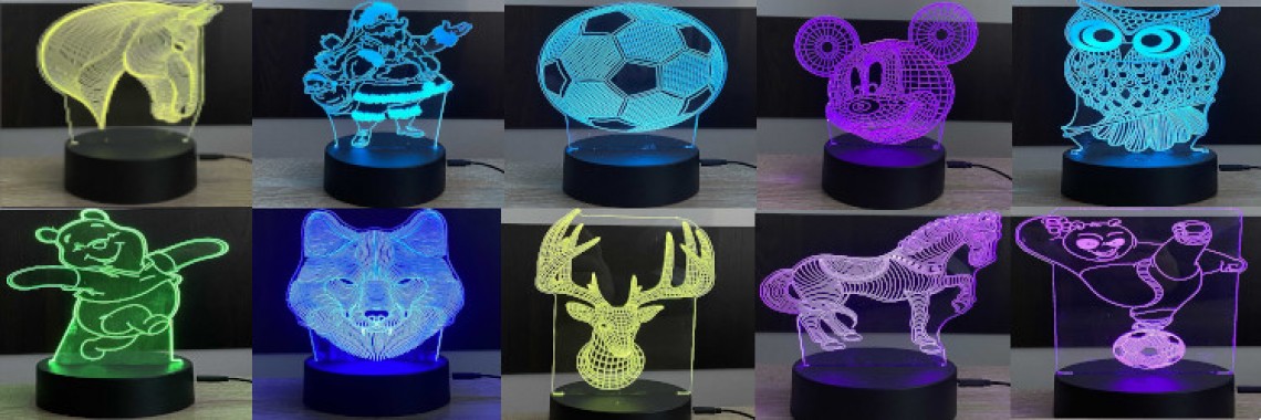 3D stolní lampy
