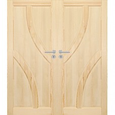 Dvoukřídlé dřevěné dveře dýhované z borovice Bogota