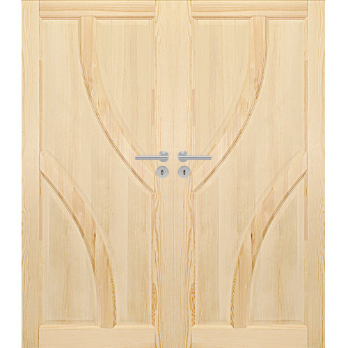 Dvoukřídlé dřevěné dveře dýhované z borovice Bogota