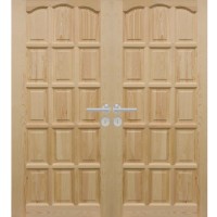 Klassische zweiflügelige Holztür aus Kiefernfurnier