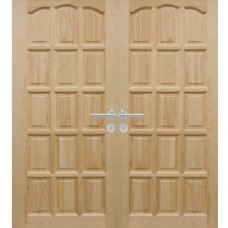 Klassische zweiflügelige Holztür aus Kiefernfurnier