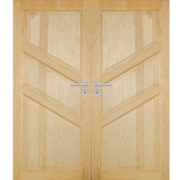 Dvojkrídlové drevené dvere dyhované z borovice Fresno