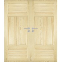 Dvoukřídlé dřevěné dveře dýhované z borovice Havana