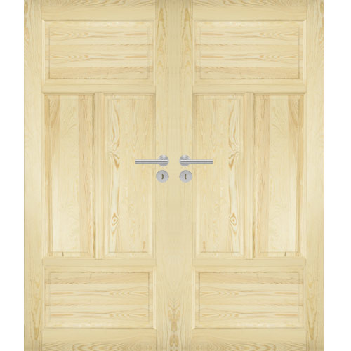 Dvojkrídlové drevené dvere dyhované z borovice Havana