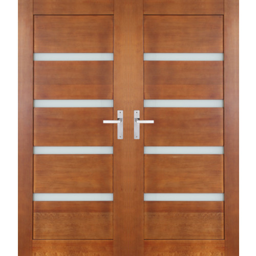 Dvojkrídlové drevené dvere dyhované z borovice Malaga
