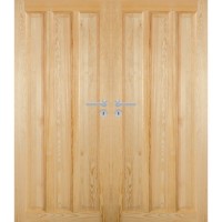 Dvoukřídlé dřevěné dveře dýhované z borovice Omaha