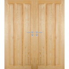 Dvojkrídlové drevené dvere dyhované z borovice Omaha