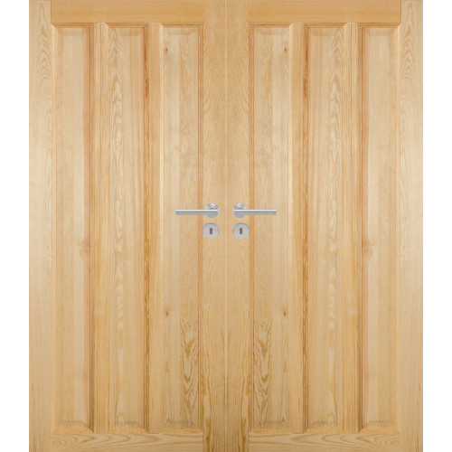 Dvoukřídlé dřevěné dveře dýhované z borovice Omaha
