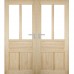 Dvojkrídlové drevené dvere dyhované z borovice Panama