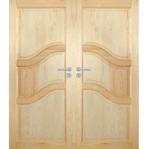 Dvoukřídlé dřevěné dveře dýhované z borovice Pasadena