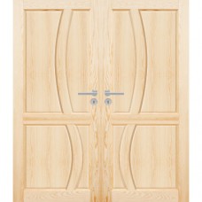 Zweiflügelige Holztür furniert in Reno Pinie