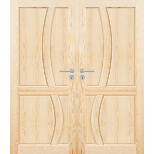 Dvojkrídlové drevené dvere dyhované z borovice Reno