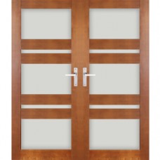 Dvoukřídlé dřevěné dveře dýhované z borovice Riviera