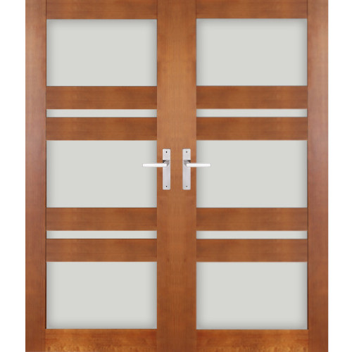 Dvoukřídlé dřevěné dveře dýhované z borovice Riviera