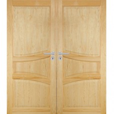 Dvojkrídlové drevené dvere dyhované z borovice Salem