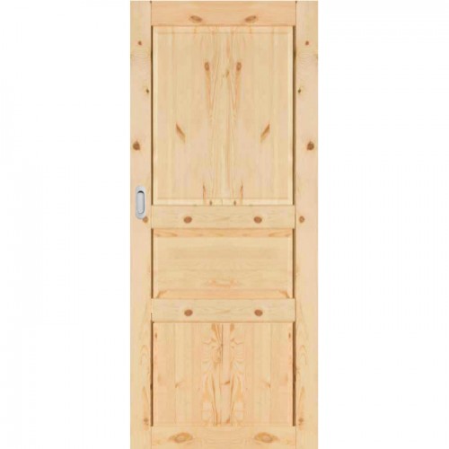 Schiebetür an der Wand, Holz Astkiefer SK Country 8K