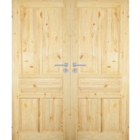 Dvoukřídlé dřevěné dveře sukaté z borovice SK