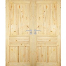 Zweiflügelige Holztür aus SK-Kiefer gedreht