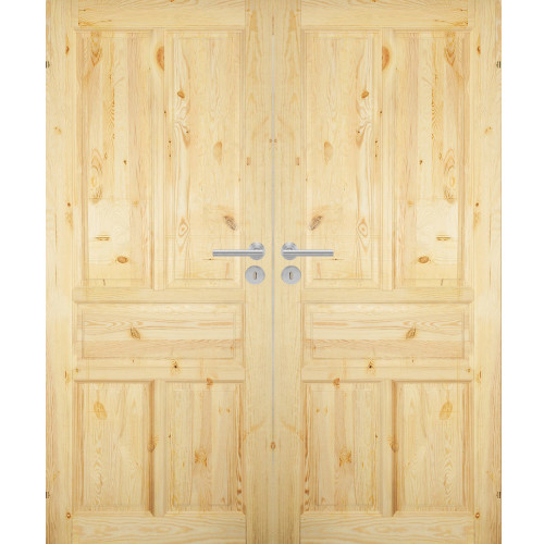 Dvoukřídlé dřevěné dveře sukaté z borovice SK