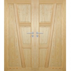 Dvojkrídlové drevené dvere dyhované z borovice Takoma