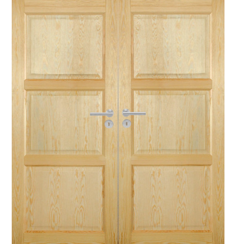 Dvoukřídlé dřevěné dveře dýhované z borovice Temida