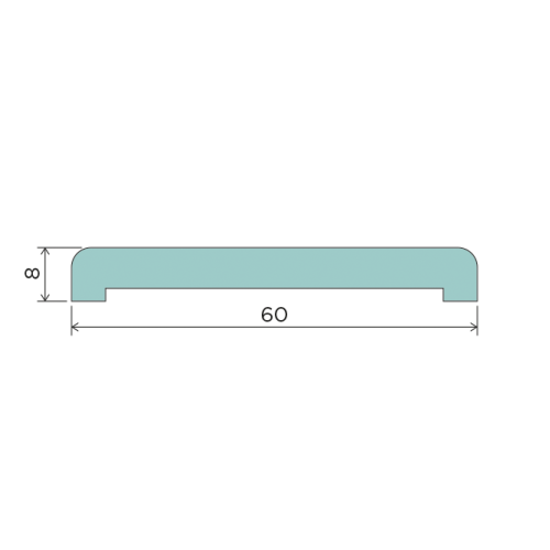 Krycia lišta 60mm plochá 110 Fólia Finish/Biela Bianco