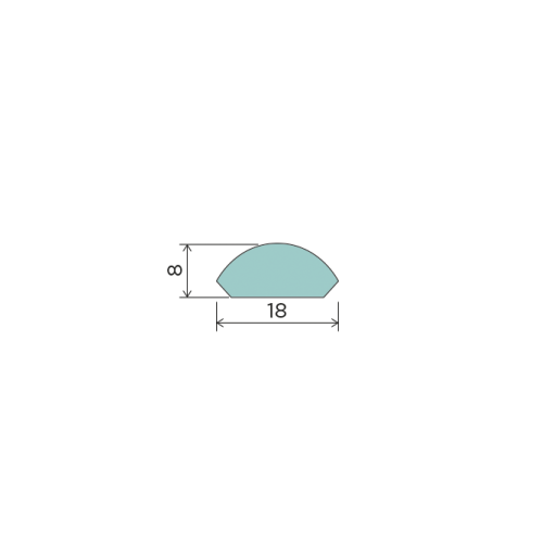 Oblá krycia lišta 8x18mm Folie finish/Biela bianco